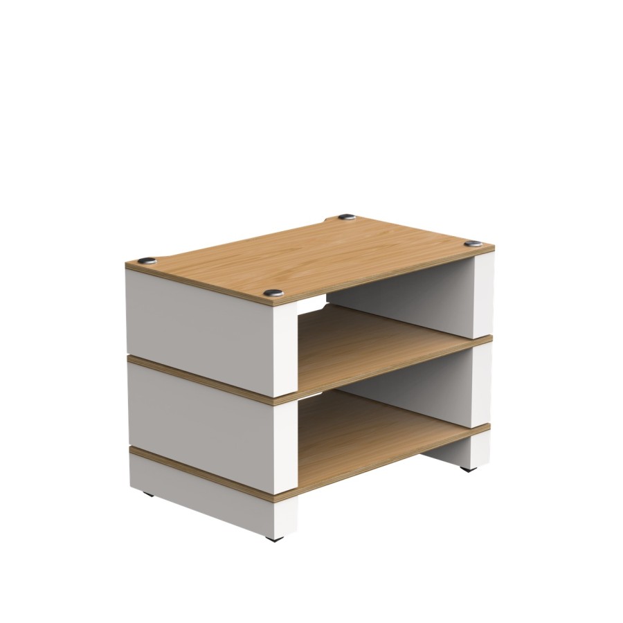 Stax 2G 3 Shelf Collection Natural Ash Plywood/Satin White