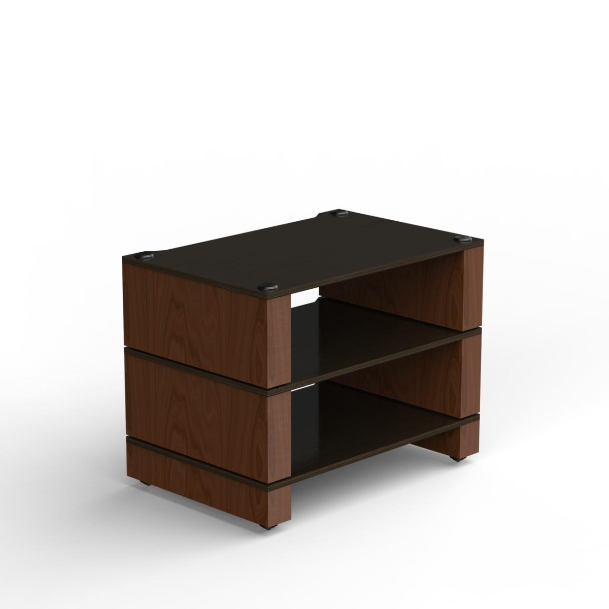 Stax 2G 3 Shelf Collection Black Ash Plywood/Natural Walnut