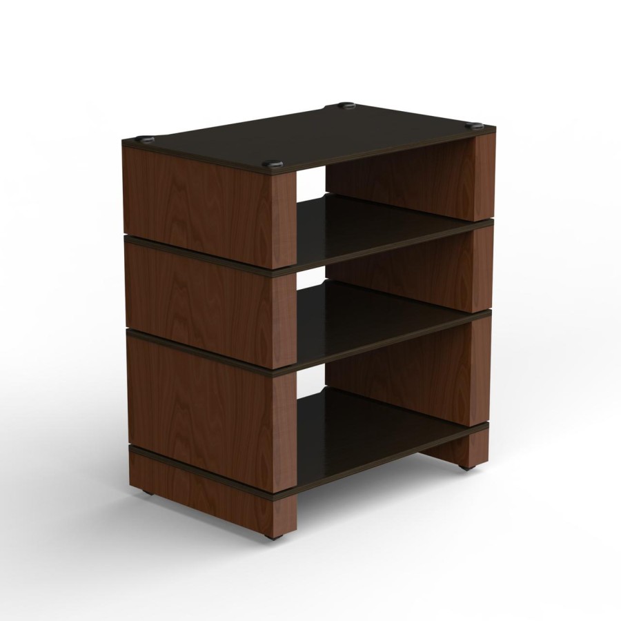 Stax 2G 4 Shelf Collection Black Ash Plywood/Natural Walnut