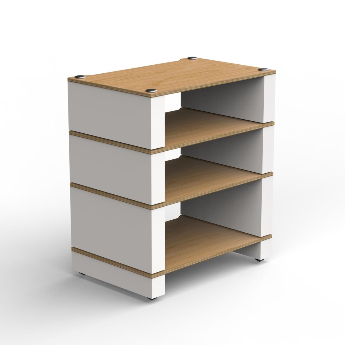 Stax 2G 4 Shelf Collection Natural Ash Plywood/Satin White